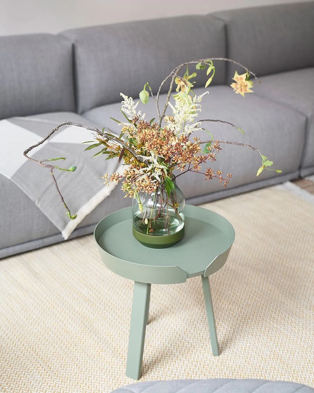 Around Coffee Table, Small, Dusty Green