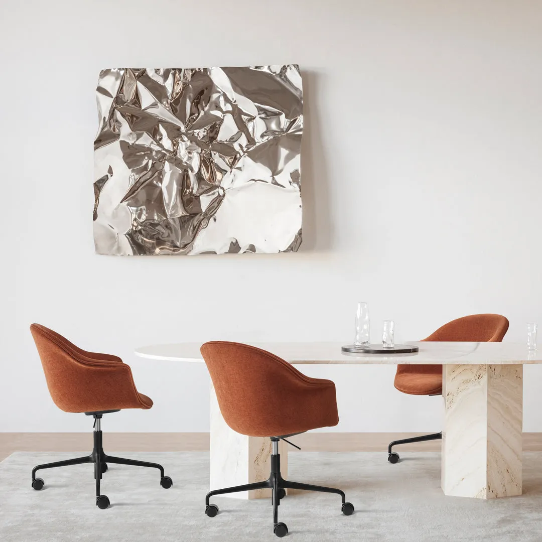 Bat Meeting Chair - 4-Star Base w/ Casters - Height Adjustable - Fully Upholstered