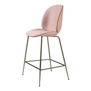Beetle Counter Chair - Front Upholstered - Antique Brass Base