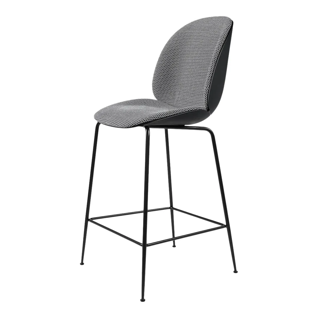 Beetle Counter Chair - Front Upholstered - Antique Brass Base