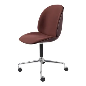 Beetle Meeting Chair - Aluminum 4-Star Base w/ Casters - Front Upholstered