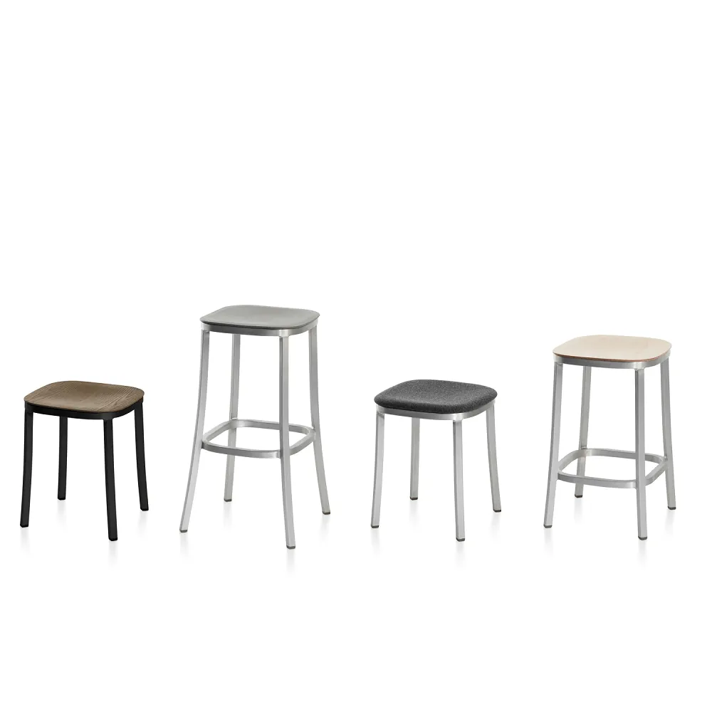 Emeco 1 Inch Small Stool - Upholstered Seat