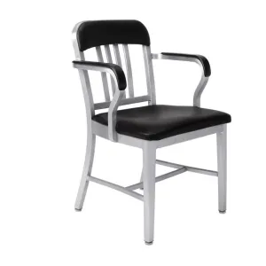 Emeco 1011 Navy Semi-Upholstered Armchair