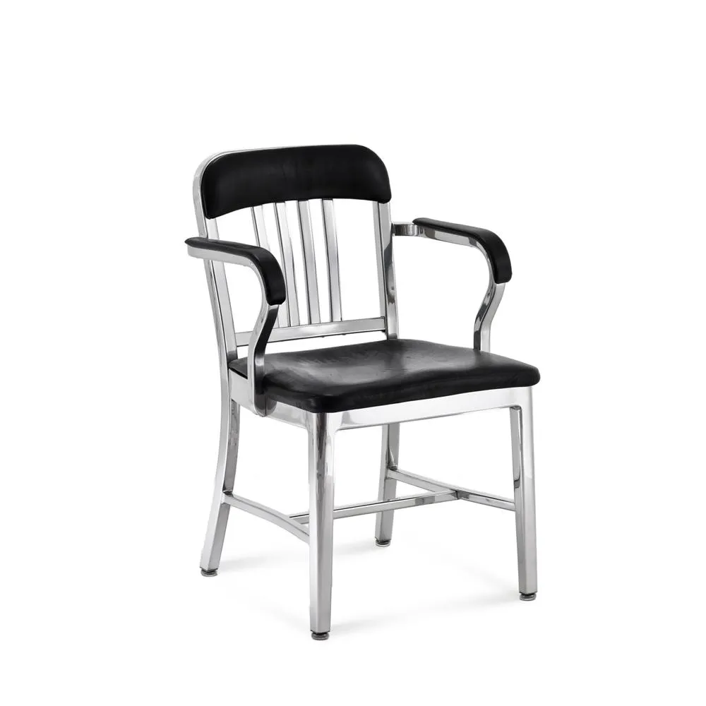 Emeco 1011 Navy Semi-Upholstered Armchair