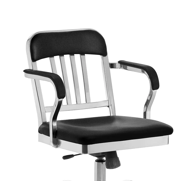 Emeco Navy Semi-Upholstered Swivel Armchair