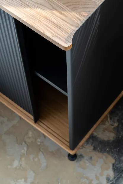 Enfold Sideboard Low, Oak/Black