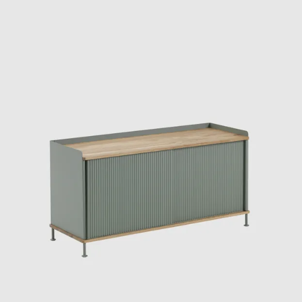 Enfold Sideboard, Low, Oak/Dusty Green