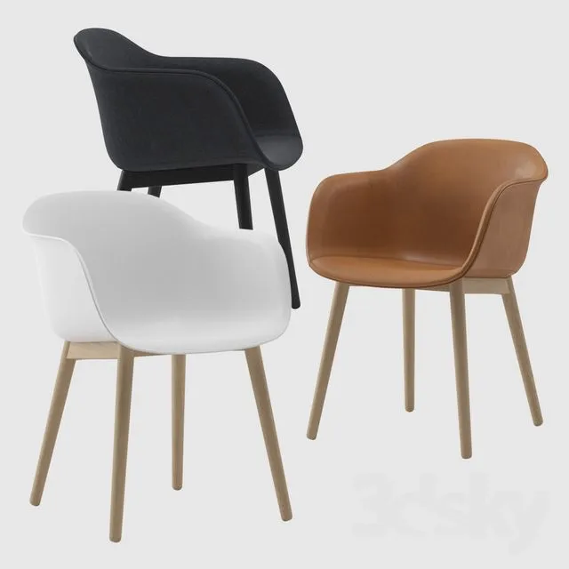 Fiber ArmChair, Wood Base
* Steelcut Trio #236, Oak Base