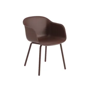 Fiber Outdoor arm chair,  brown red