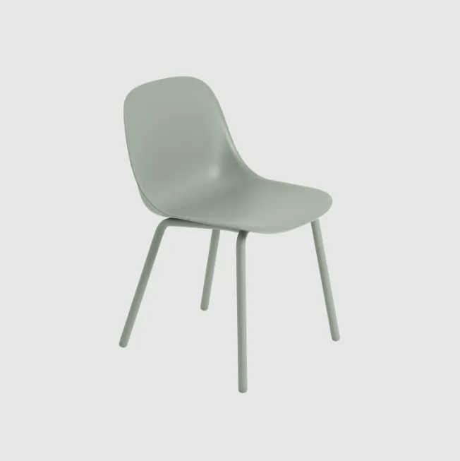 FIber Outdoor side chair, dusty green