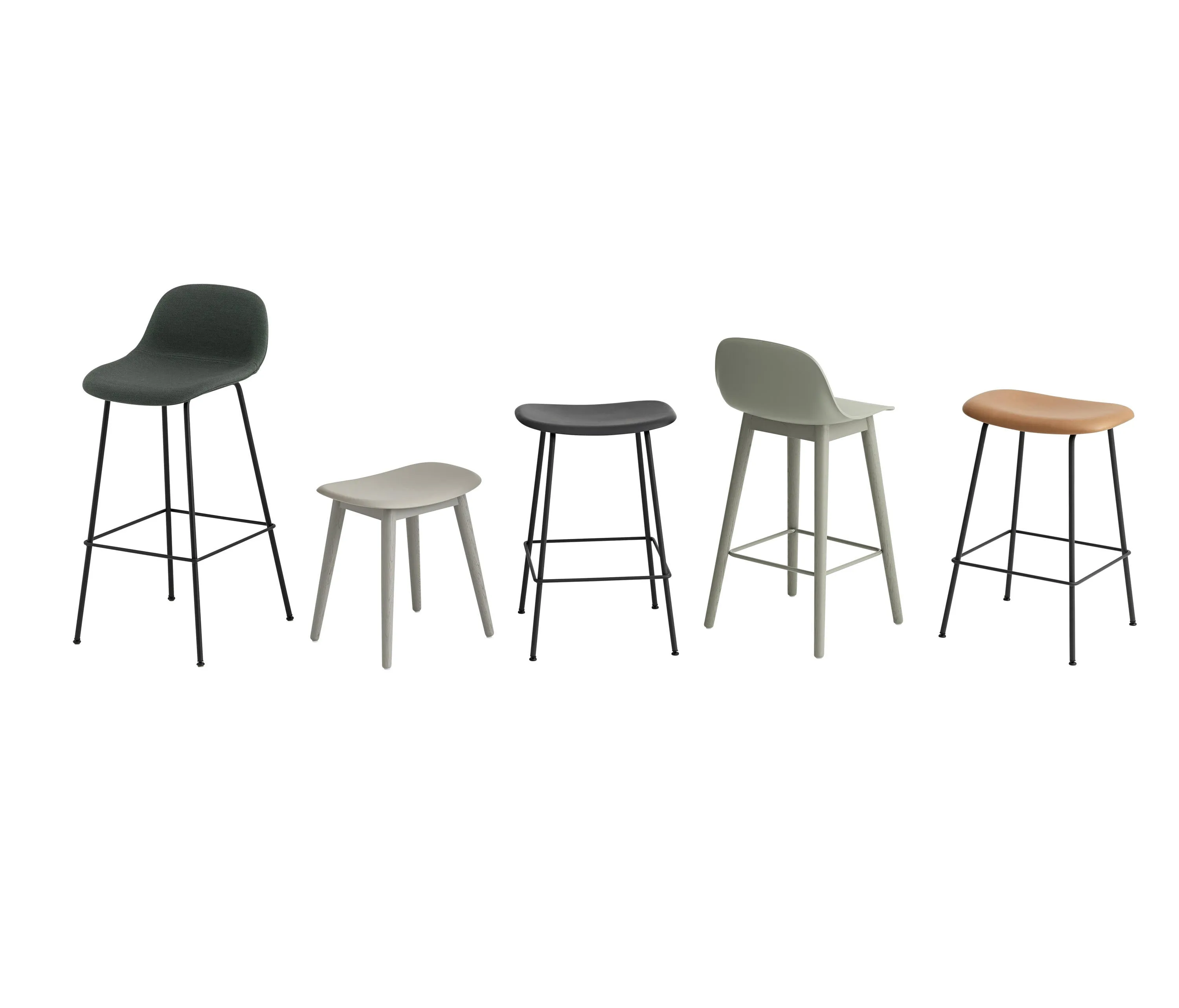 Fiber Stool with Backrest, tube base, 65cm, Natural White/White