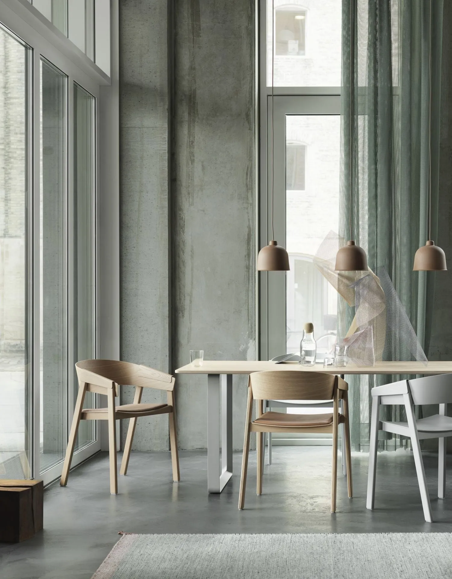 Grain Pendant Light, Dark Green