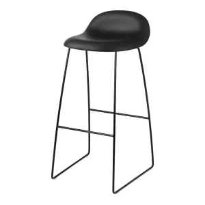 Gubi 3D Bar Stool - Front Upholstered - Sledge Base