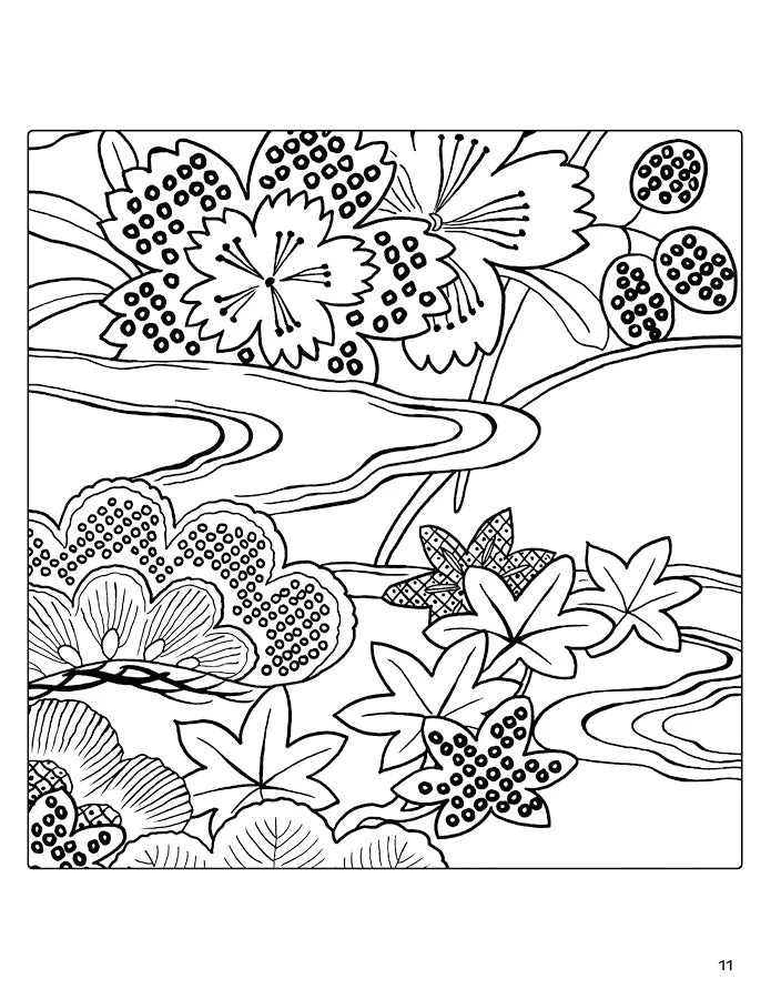 Japanese Decorative Designs Coloring Book