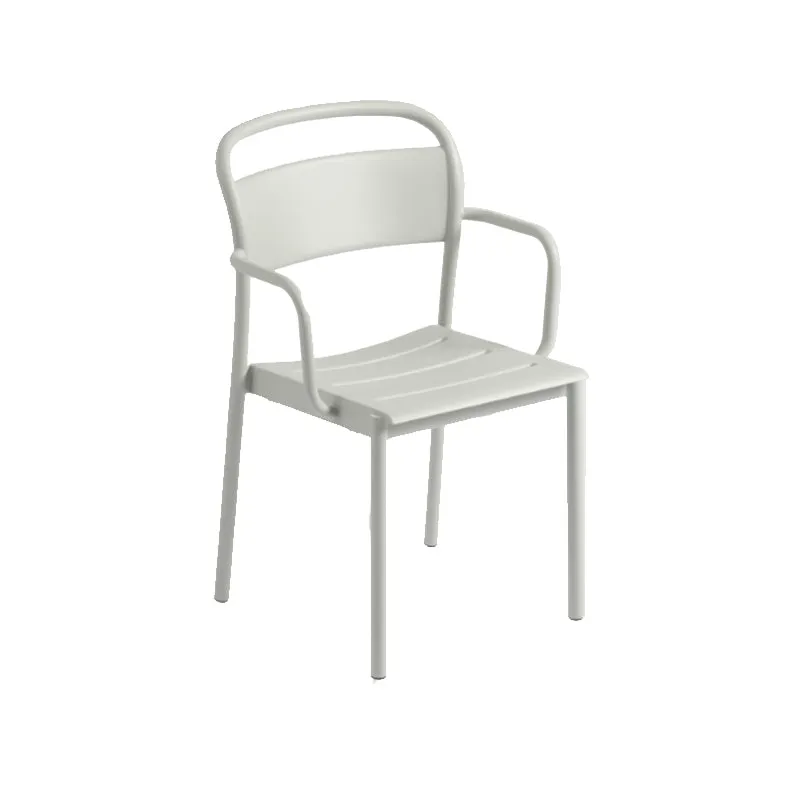 Linear Steel Arm Chairs, Grey