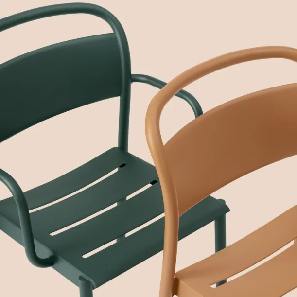 Linear Steel Arm Chairs, Grey