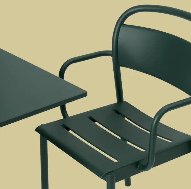 Linear Steel Arm Chairs, Grey