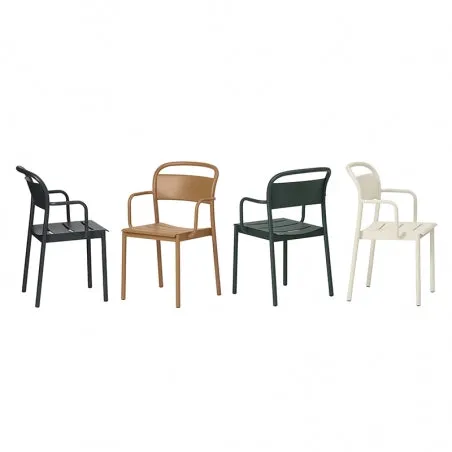 Linear Steel Arm Chairs, Off White