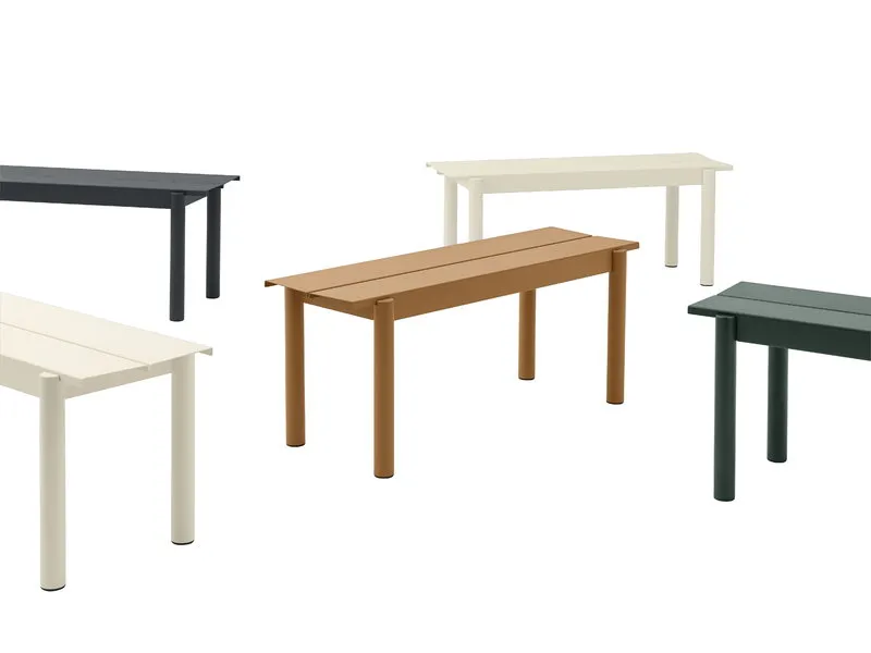Linear Steel Bench, Dark Green 110cm