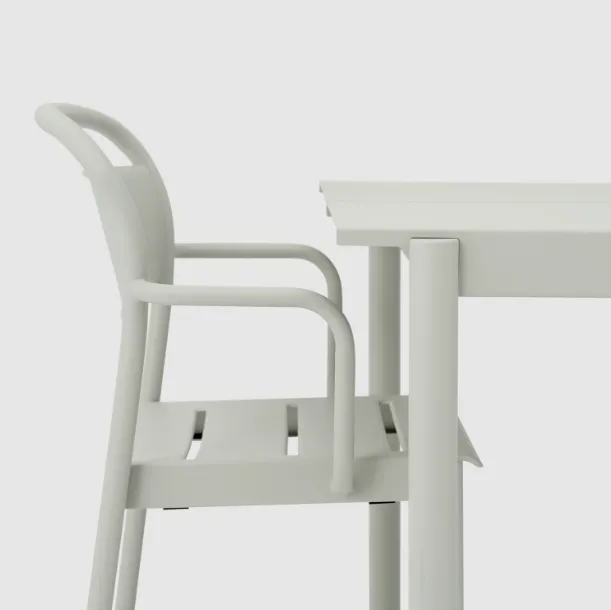 Linear Steel Side Chairs, Grey
