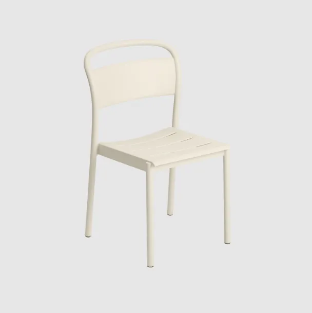 Linear Steel Side Chairs, Off White