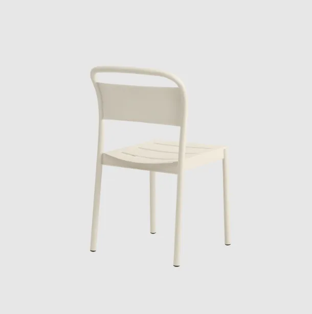 Linear Steel Side Chairs, Off White
