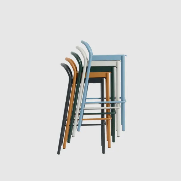 Linear Steel Stool, 65cm,  Black