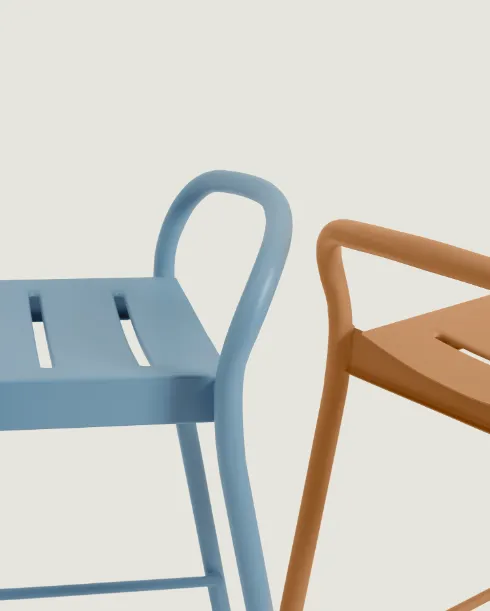 Linear Steel Stool, 65cm,  Black