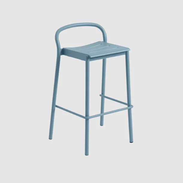 Linear Steel Stool, 65cm,  Pale Blue