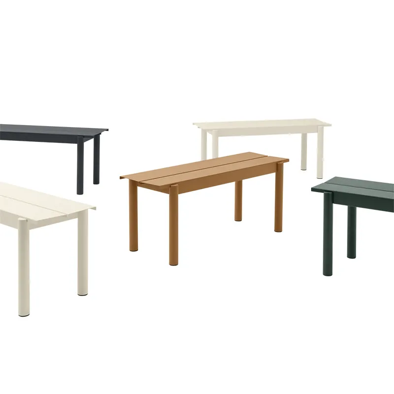 Linear Steel Table, Burnt Orange 140cm
