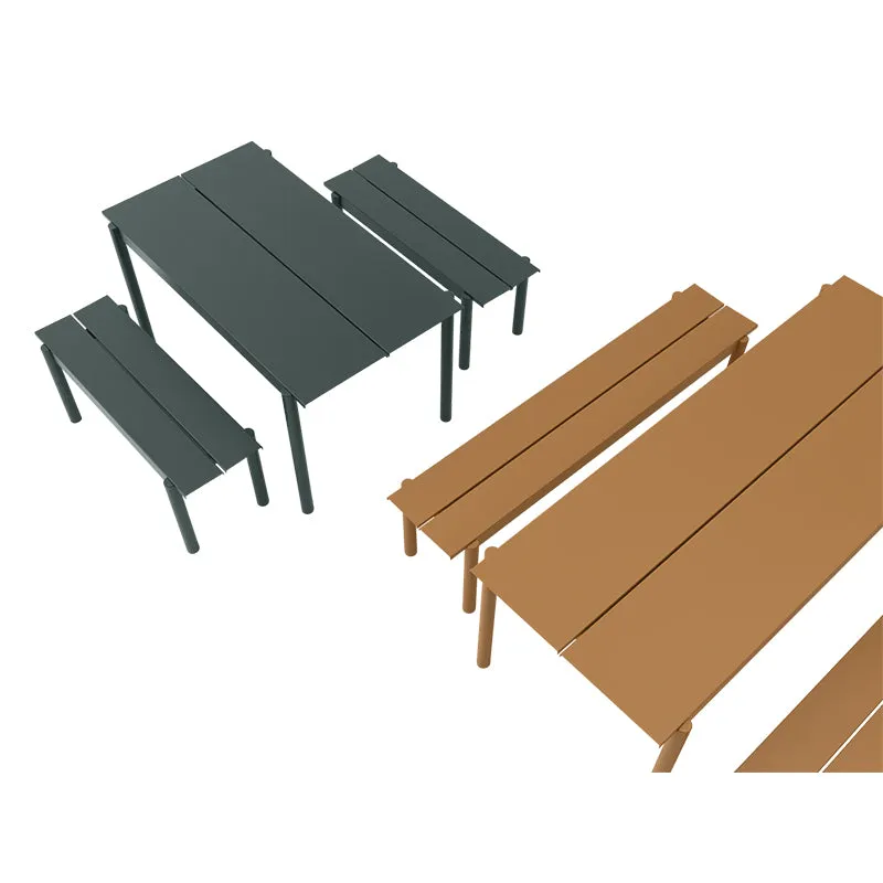 Linear Steel Table, Burnt Orange 140cm