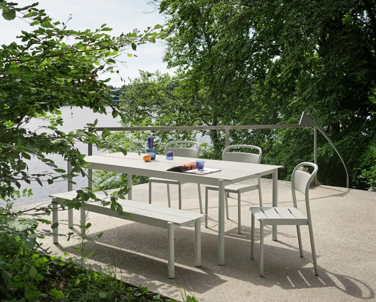 Linear Steel Table, Grey 140cm