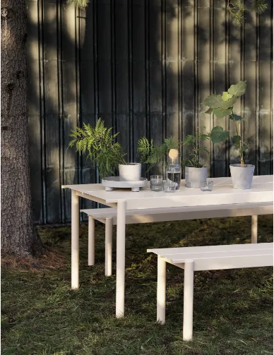 Linear Steel Table, Grey 140cm