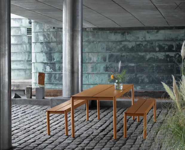 Linear Steel Table, Grey 140cm