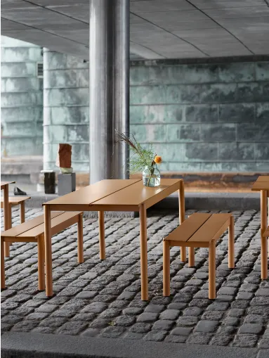 Linear Steel Table, Grey 140cm
