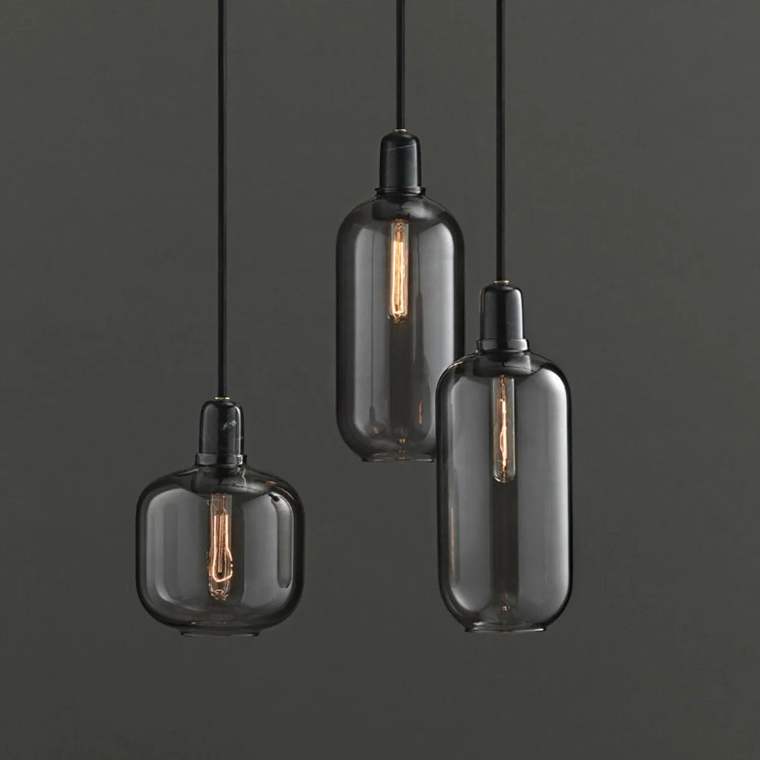 normann copenhagen | amp pendant lamp | smoke   black | small