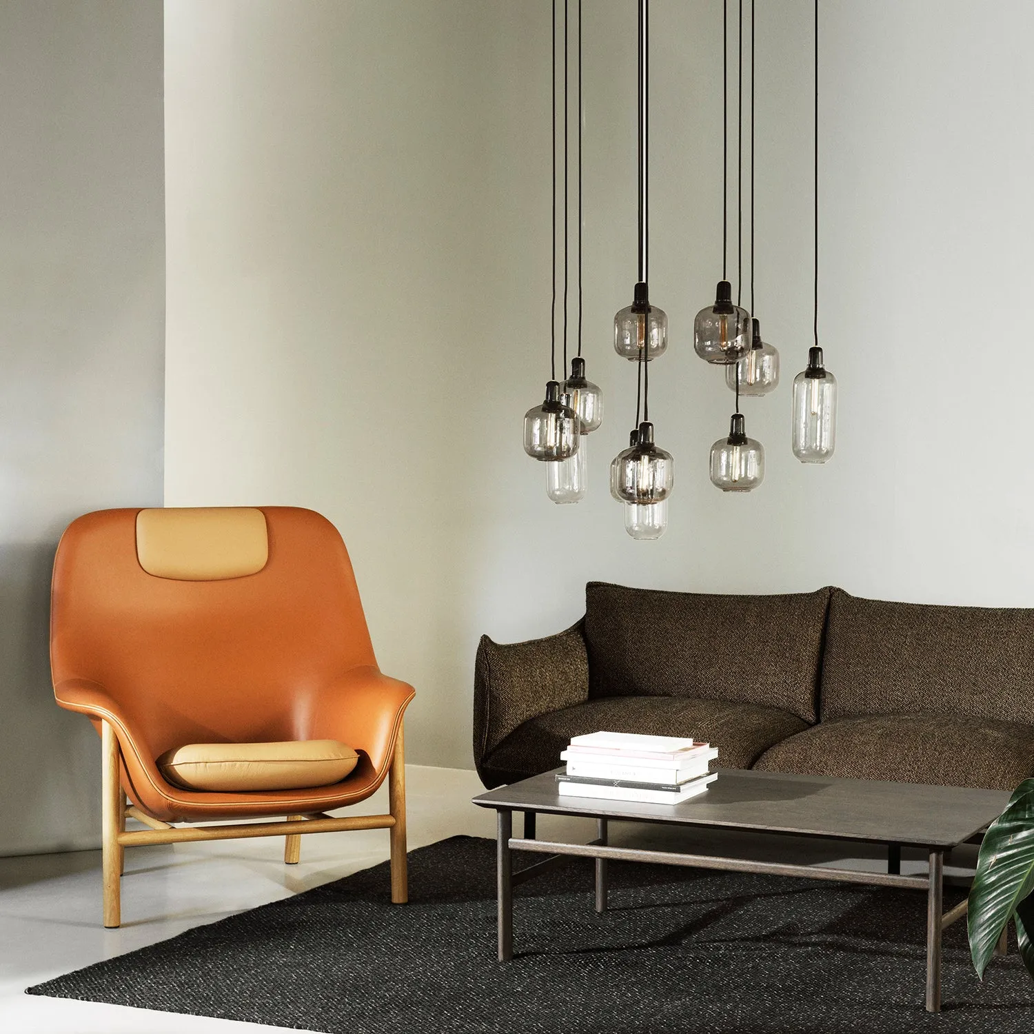 normann copenhagen | amp pendant lamp | smoke   black | small