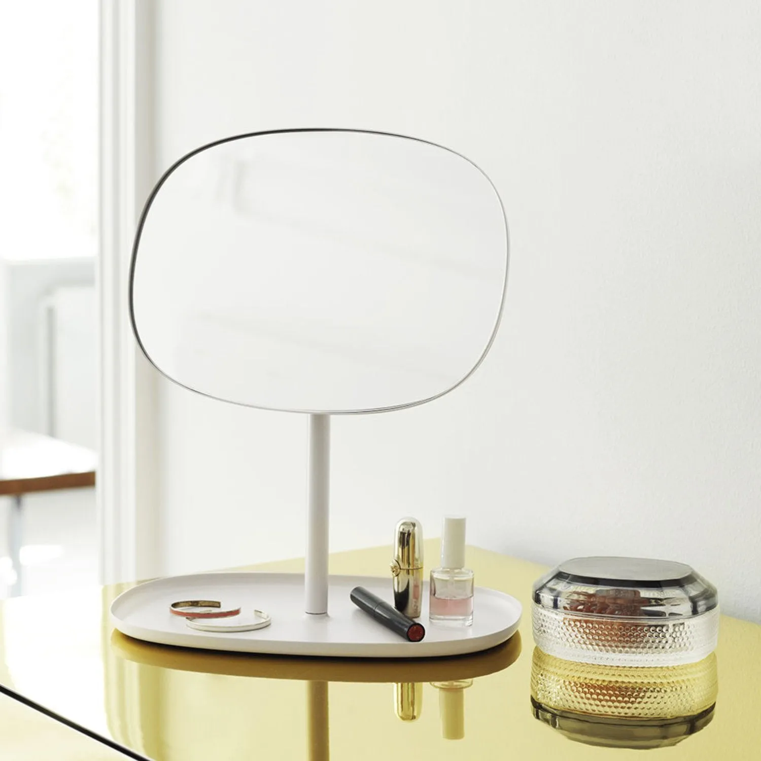 normann copenhagen | flip table mirror | white ~ DC