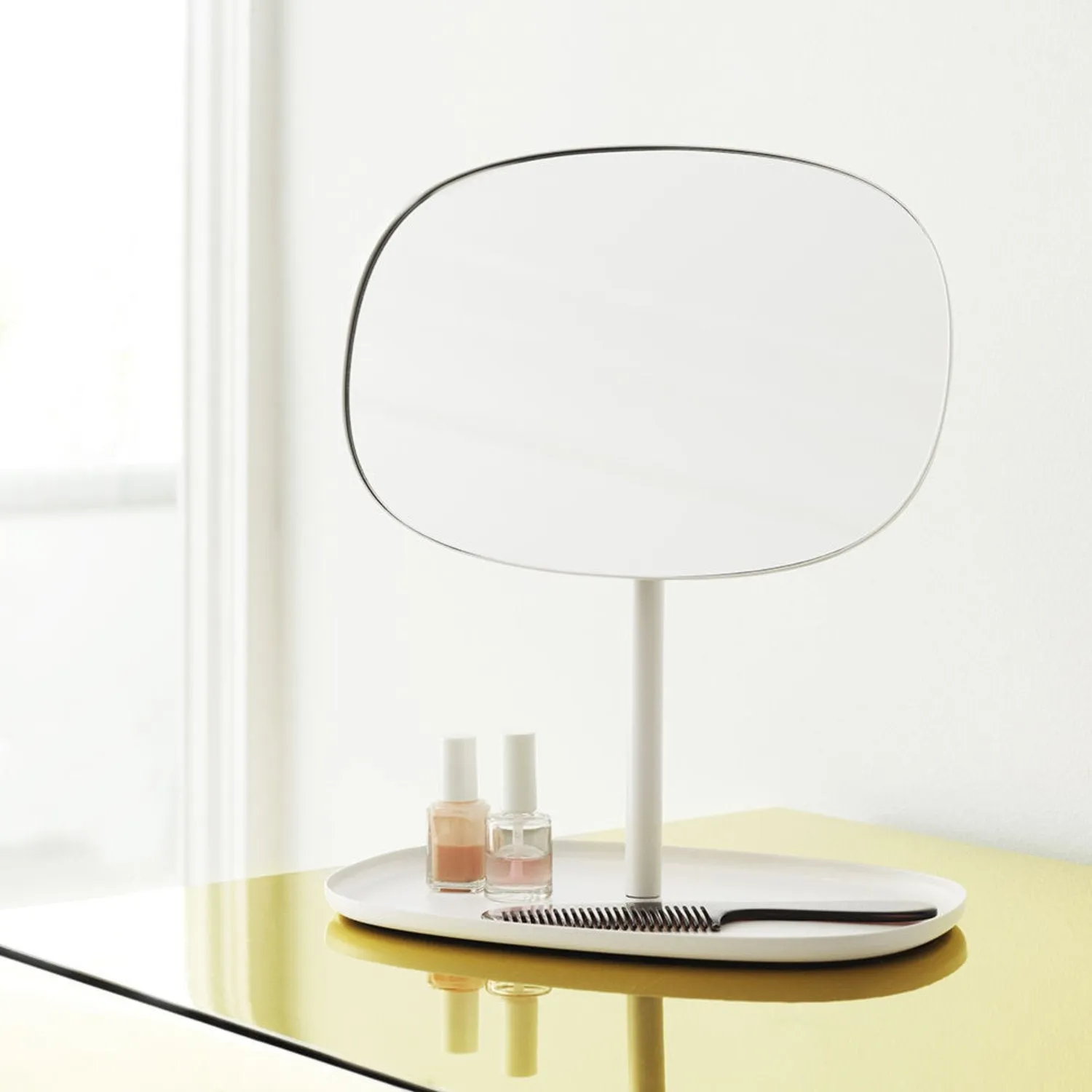 normann copenhagen | flip table mirror | white ~ DC