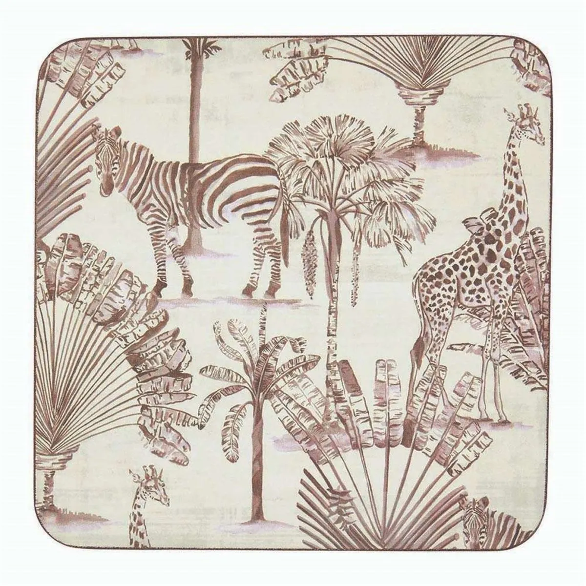 Safari Animals Square Coaster - Set of 4