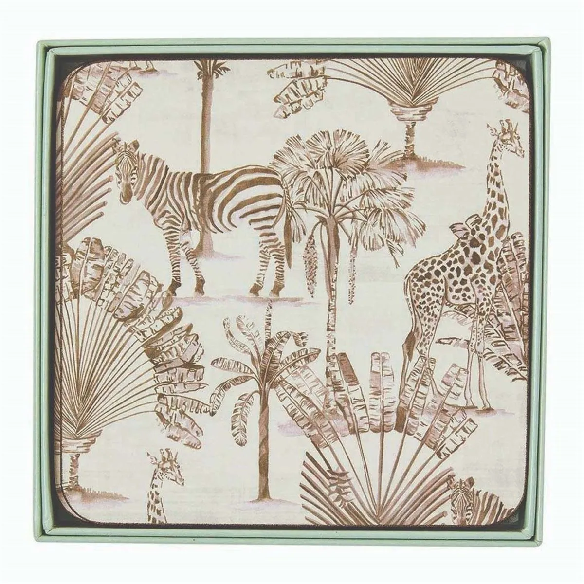 Safari Animals Square Coaster - Set of 4