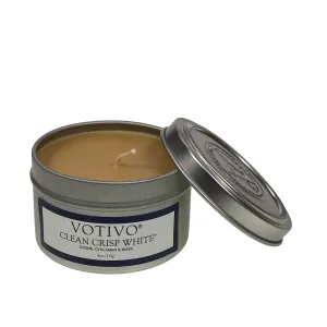 Votivo Travel Tin Candle 4oz Clean Crisp White